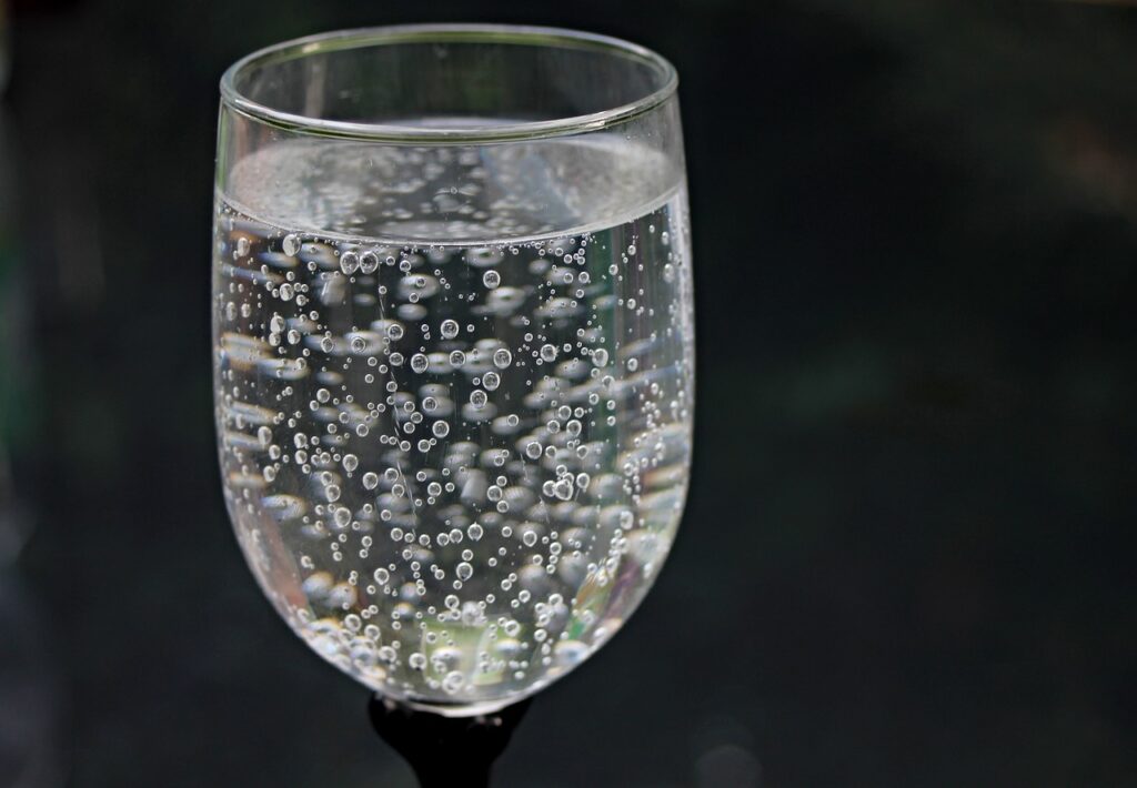 water glass, water, mineral water