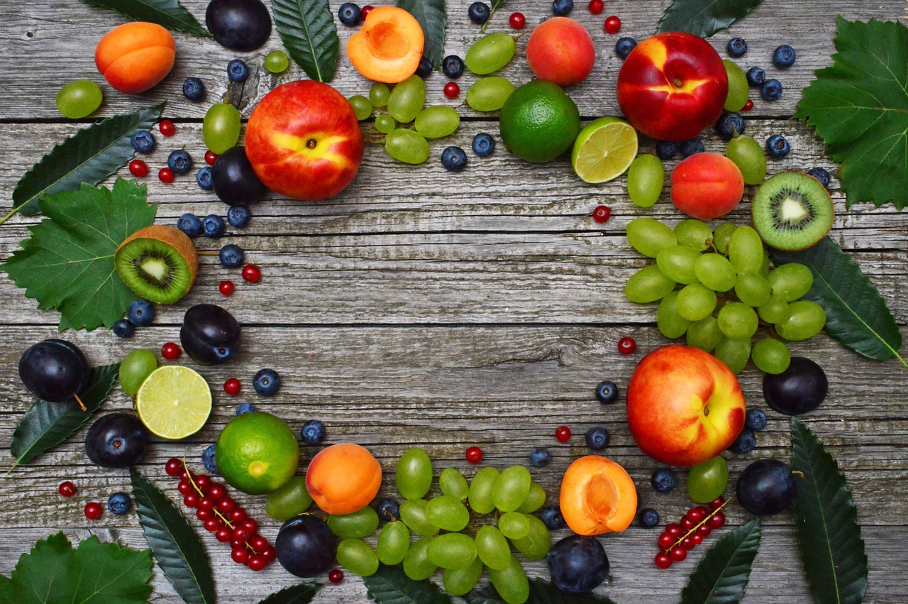 fruits, melon, peach